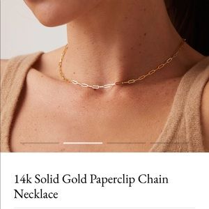 14k Gold Paperclip Necklace